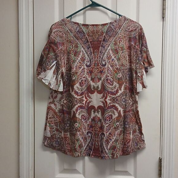 CATO Women's Multicolor Paisley TopSize XL - Picture 7 of 9